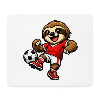 Cute sloth playing football - Mouse Pad (horizontal) - white - Front