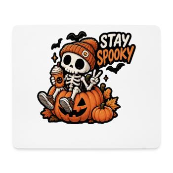 Stay Spooky Skelett im Kürbis - Mousepad (Querformat) - Weiß - Vorne