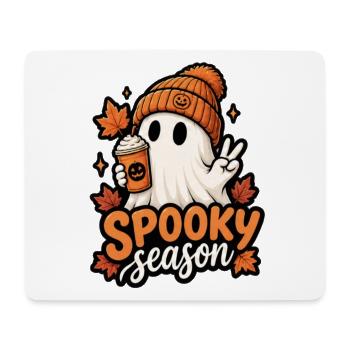 Spooky Season Ghost with Pumpkin Hat - Mouse Pad (horizontal) - white - Front