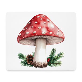 Roter Paddelpilz-Aquarell-Wald-Pilzzapfen - Mousepad (Querformat) - Weiß - Vorne