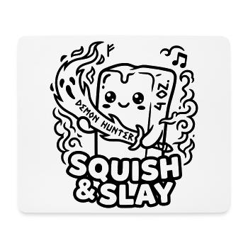 Squish & Slay – Butter Squishy Demon Hunter Kawaii - Mousepad (Querformat) - Weiß - Vorne