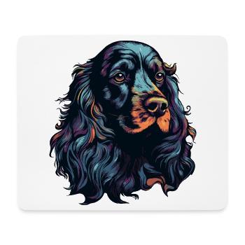 Spaniel Hund Kopf Schwarz Bunt - Mousepad (Querformat) - Weiß - Vorne