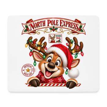 Rentier Reindeer Weihnachtsrentier Lichterkette - Mousepad (Querformat) - Weiß - Vorne