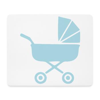 Blauer Kinderwagen Baby Geburt Geschenk  - Mousepad (Querformat) - Weiß - Vorne