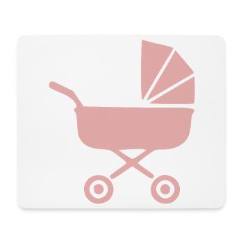 Rosa Kinderwagen Baby Geburt Mädchen Geschenk  - Mousepad (Querformat) - Weiß - Vorne