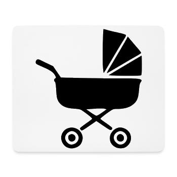 Schwarzer Kinderwagen Baby Geburt Geschenk  - Mousepad (Querformat) - Weiß - Vorne