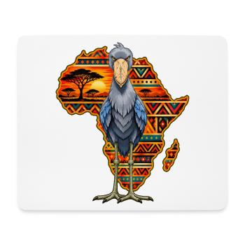 Schuhschnabel gegen einen farbenfrohen afrikanischen Kontinent - Mousepad (Querformat) - Weiß - Vorne
