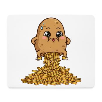 Kartoffeln, Pommes, Pommes Humor - Mousepad (Querformat) - Weiß - Vorne