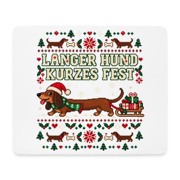 Weihnachtsdackel - Langer Hund kurzes Fest - Mousepad (Querformat) - Weiß - Vorne