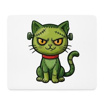Grüne Zombie-Katze - Mousepad (Querformat) - Weiß - Vorne