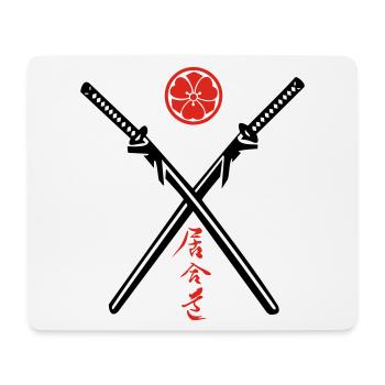 Iaido Kanji & Katana + Mon - Mousepad (Querformat) - Weiß - Vorne