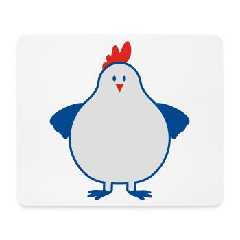 fette henne - Mousepad (Querformat) - Weiß - Vorne