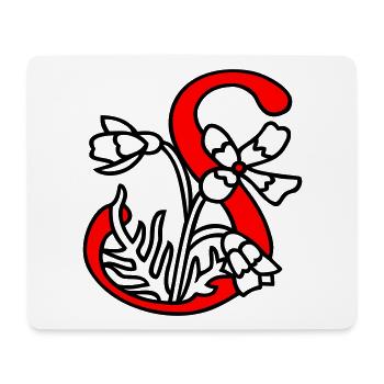 Buchstabe Blüte Initiale - Mousepad (Querformat) - Weiß - Vorne