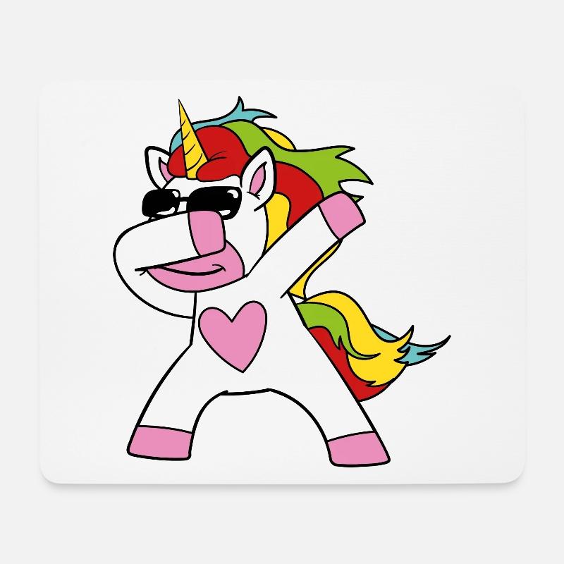Niedliches Lustiges Cooles Einhorn Einhörner Fabel - Mousepad (Querformat) - Weiß