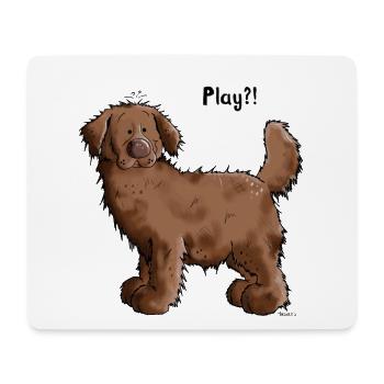 Play Newfoundland Dog- Newfi - Newfis - Gift - Fun - Mouse Pad (horizontal) - white - Front