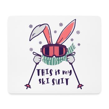 This is my Ski Suit Skiing Rabbit with ski poles - Mouse Pad (horizontal) - white - Front