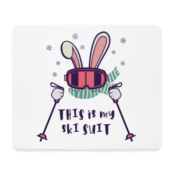 This is my Ski Suit Skiing Rabbit with ski poles - Mouse Pad (horizontal) - white - Front