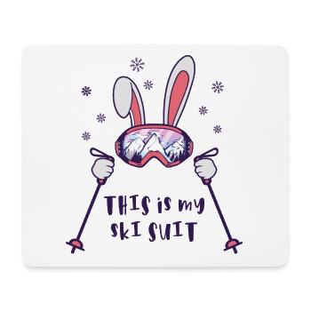 This is my Ski Suit Skiing Rabbit with ski poles - Mouse Pad (horizontal) - white - Front