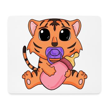 Baby Tiger Motiv - Mousepad (Querformat) - Weiß - Vorne