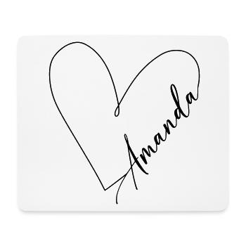 Amanda Nom Ligne de coeur - Tapis de souris (format paysage) - blanc - Devant