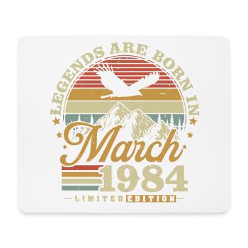 Mars 1984 Vintage Born Vintage Anniversaire - Tapis de souris (format paysage) - blanc - Devant