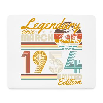 Legendary Since March 1954 Vintage Birthday - Mouse Pad (horizontal) - white - Front