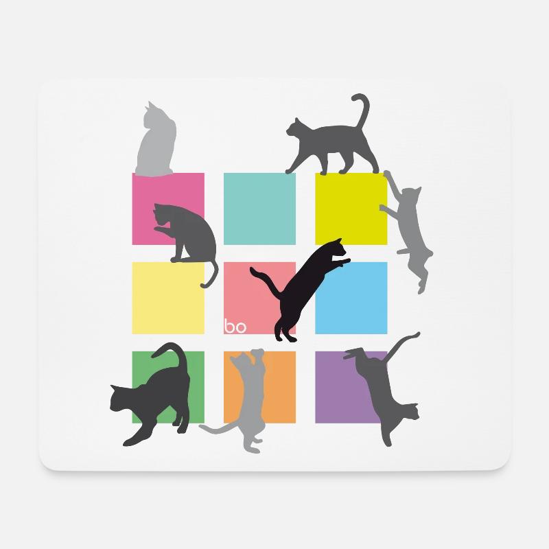 Cat Home2 - Bo-Grafik - Mousepad (Querformat) - Weiß
