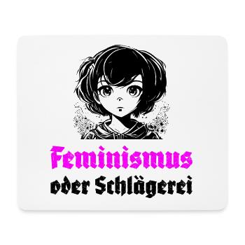 Feminismus oder Schlägerei - Mousepad (Querformat) - Weiß - Vorne
