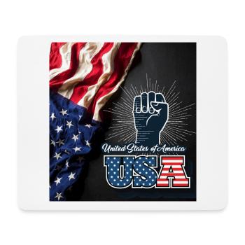 USA, étoiles et ceintures - Tapis de souris (format paysage) - blanc - Devant