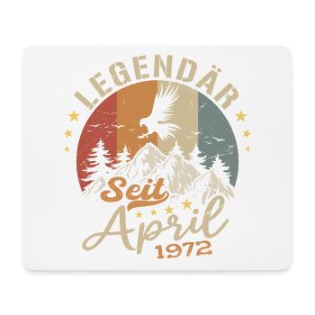 Avril 1972 Vintage Born Vintage Anniversaire - Tapis de souris (format paysage) - blanc - Devant