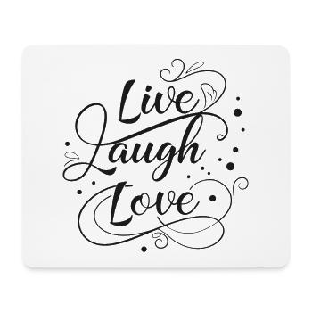 Live, Laugh, Love - Mousepad (Querformat) - Weiß - Vorne