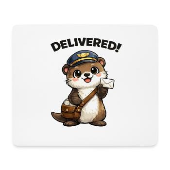 Otter Postman Delivers - Mouse Pad (horizontal) - white - Front