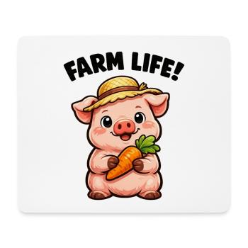 Farmleben Putzige Sau mit Karotte - Mousepad (Querformat) - Weiß - Vorne