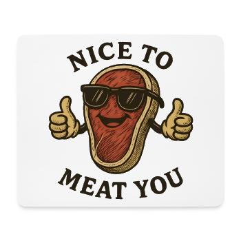 Nice to Meat You Cartoon Steak - Mouse Pad (horizontal) - white - Front