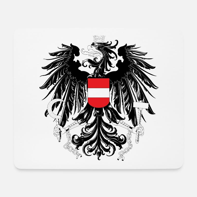 Österreich Flagge Wappen Geschenk Symbol Zeichen - Mousepad (Querformat) - Weiß