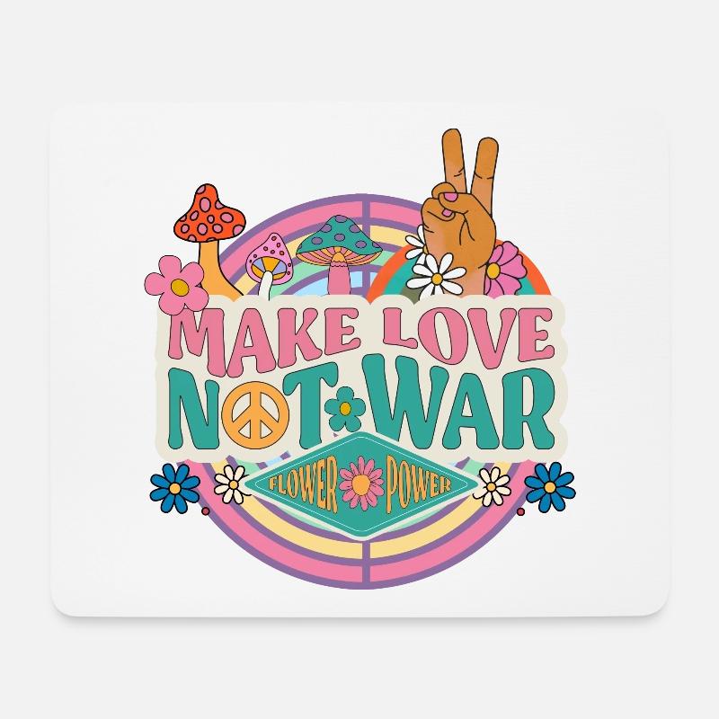 Flower Power - Make love not War - Mousepad (Querformat) - Weiß