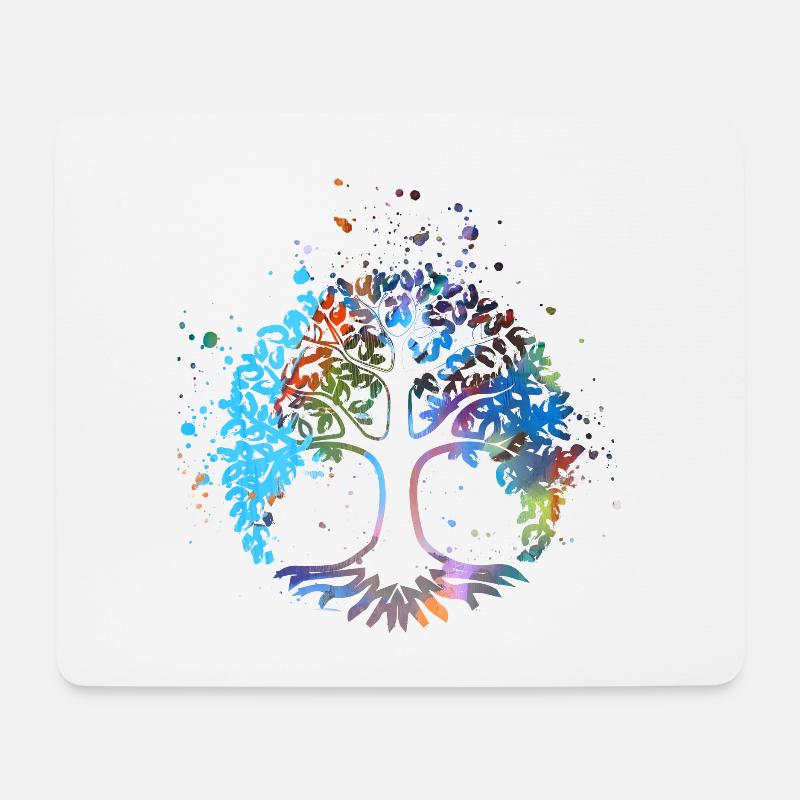 lebensbaum,baum des lebens,graffiti, bunt,baum - Mousepad (Querformat) - Weiß