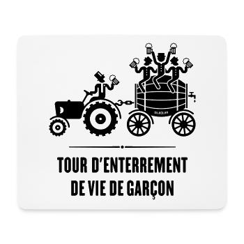 Tour D’Enterrement Vie Garçon Tracteur Tonneau (B) - Tapis de souris (format paysage) - blanc - Devant