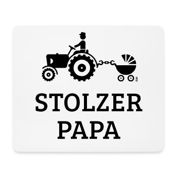 Stolzer Papa (Treckerfahrer Trecker Kinderwagen) - Mousepad (Querformat) - Weiß - Vorne
