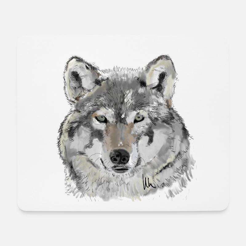 Wolf - Mouse Pad (horizontal) - white