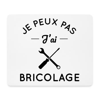Je peux pas j'ai bricolage - Tapis de souris (format paysage) - blanc - Devant