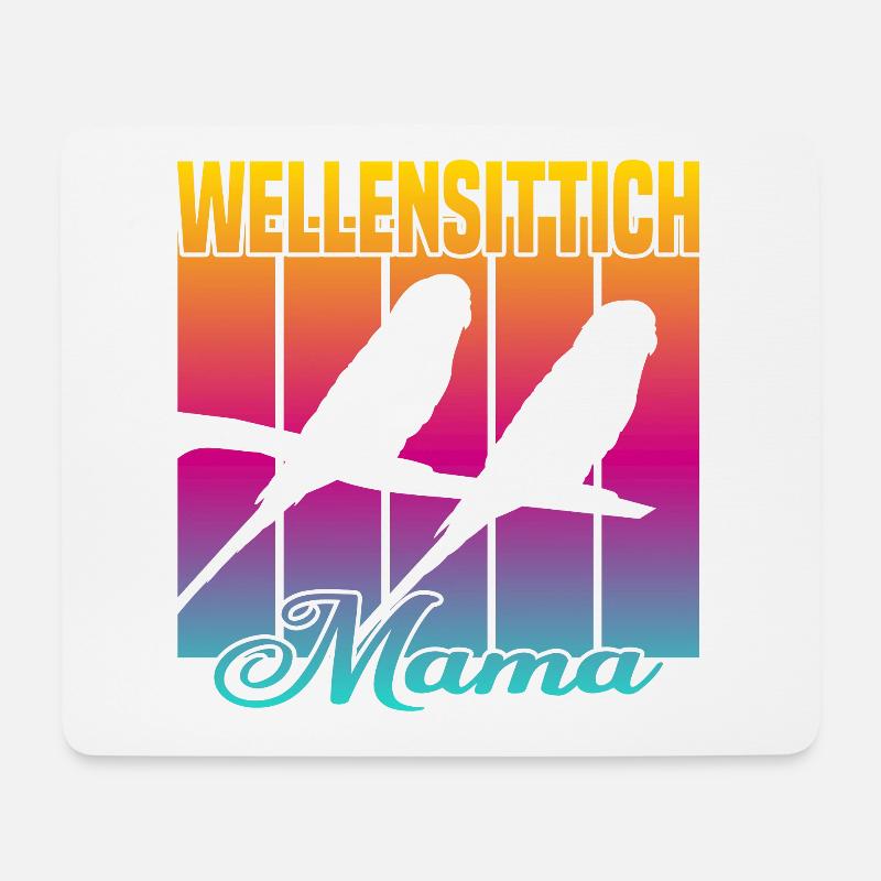 Wellensittich Mama - Mousepad (Querformat) - Weiß