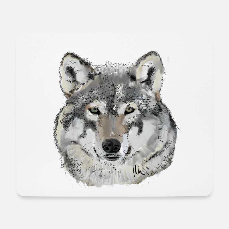Wolf - Mouse Pad (horizontal) - white