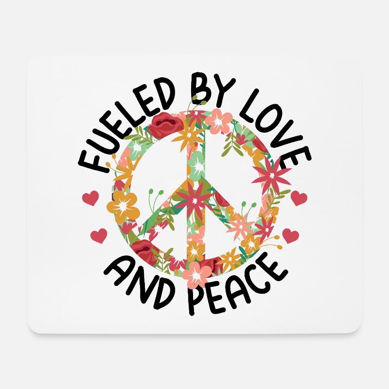 Hippie - Mousepad (Querformat) - Weiß