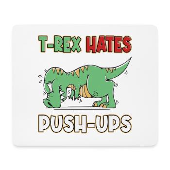 T-Rex déteste les pompes Push-ups Humour drôle - Tapis de souris (format paysage) - blanc - Devant