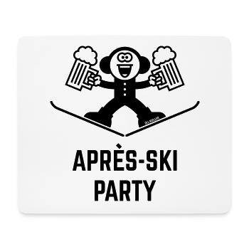 Après-Ski Party (Bier / Karikatur / 1C) - Mousepad (Querformat) - Weiß - Vorne