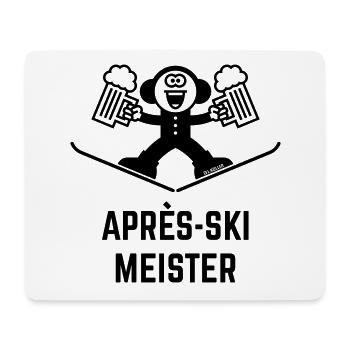 Après-Ski Meister (Bier / Karikatur / 1C) - Mousepad (Querformat) - Weiß - Vorne