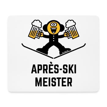 Après-Ski Meister (Bier / Karikatur / 3C) - Mousepad (Querformat) - Weiß - Vorne