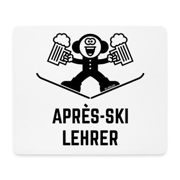 Après-Ski Lehrer (Bier / Karikatur / 1C) - Mousepad (Querformat) - Weiß - Vorne