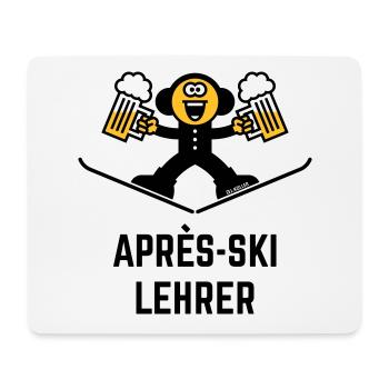 Après-Ski Lehrer (Bier / Karikatur / 3C) - Mousepad (Querformat) - Weiß - Vorne
